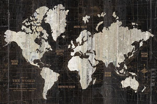 Wild Apple Portfolio 아티스트의 Old World Map Black 작품
