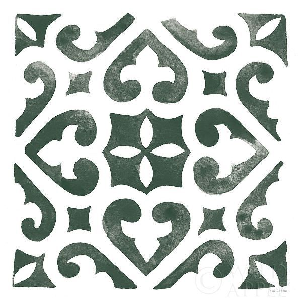 Charro, Mercedes Lopez 아티스트의 Andalusian Tile I Pine Green 작품