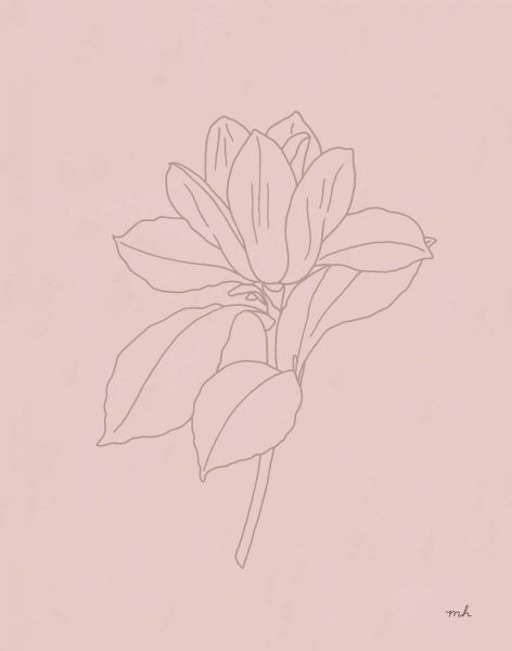 Hershey, Moira 작가의 Magnolia Line Drawing Pink 작품