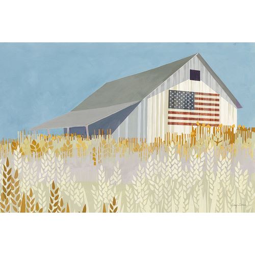 Tillmon, Avery 작가의 Wheat Fields Barn with Flag 작품