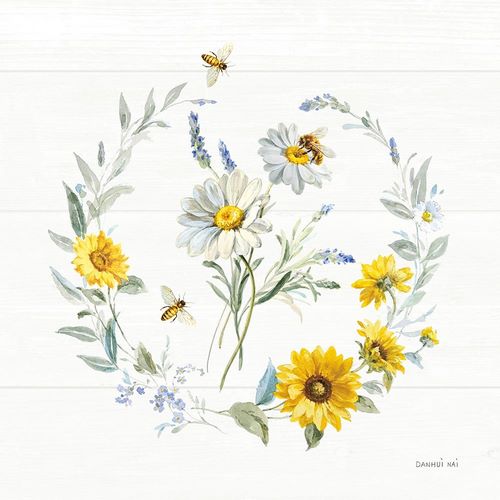 Nai, Danhui 아티스트의 Bees and Blooms Flowers II with Wreath작품입니다.