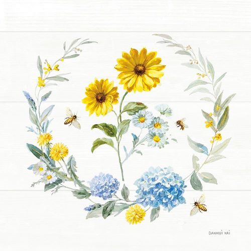 Nai, Danhui 아티스트의 Bees and Blooms Flowers IV with Wreath작품입니다.