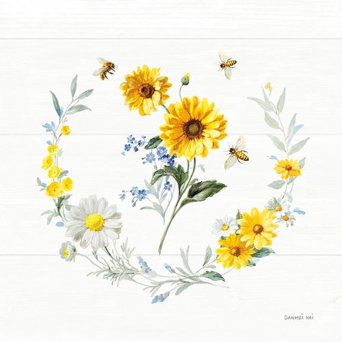 Nai, Danhui 아티스트의 Bees and Blooms Flowers V with Wreath작품입니다.