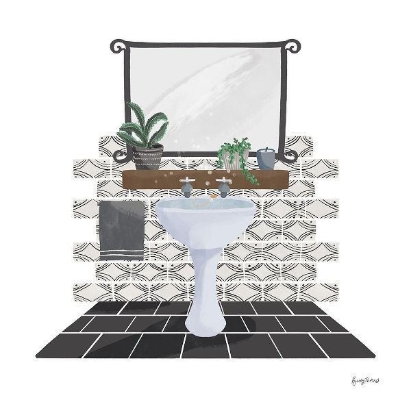 Thorns, Becky 아티스트의 Relaxing Bathroom I Dark작품입니다.
