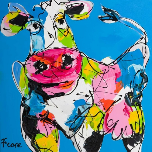 Colourful art cow