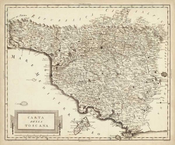 Antique Map of Tuscany