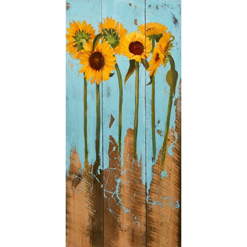 Sunflowers on Wood II