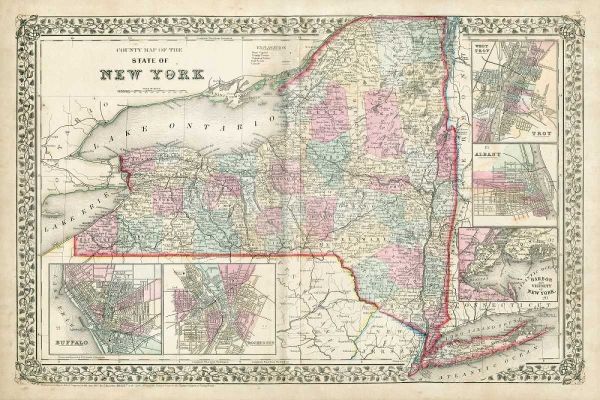 Johnsons Map of New York