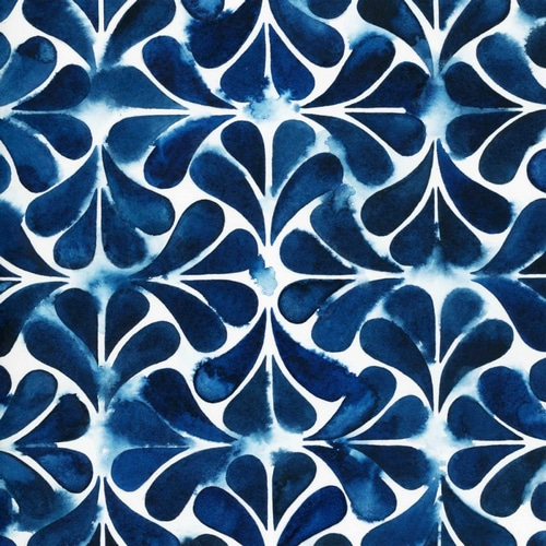 Cobalt Watercolor Tiles III