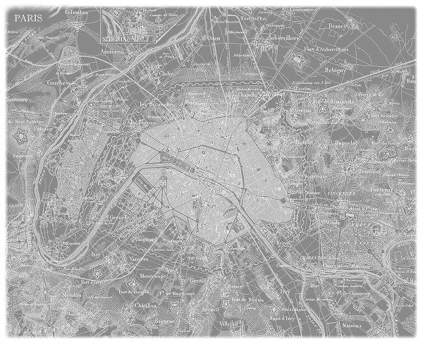 Custom Grey Map of Paris
