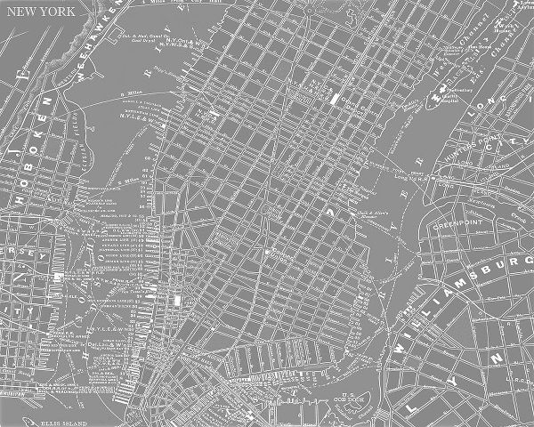 Custom Grey Map of New York