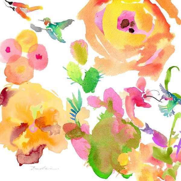 Watercolor Flower Composition VIII