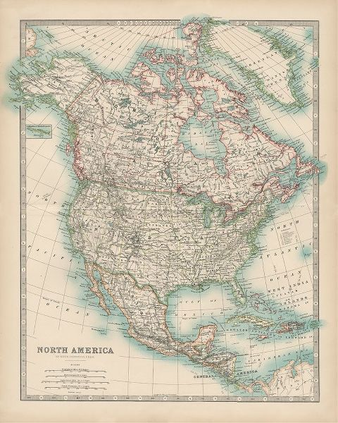 Johnstons Map of North America