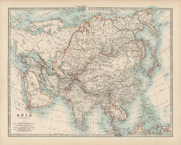 Johnstons Map of Asia