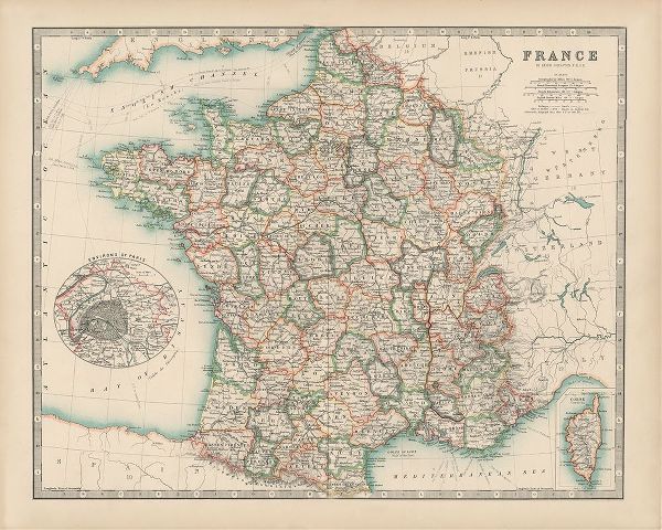 Johnstons Map of France
