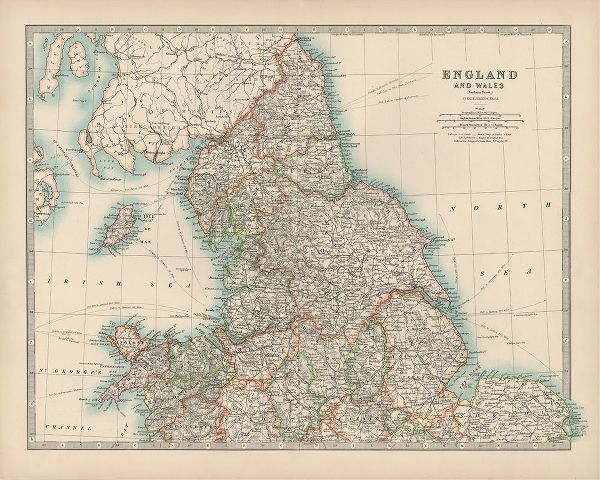 Johnstons Map of England and Wales
