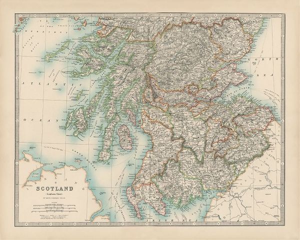 Johnstons Map of Scotland
