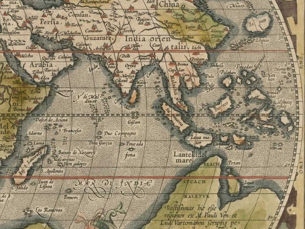 Antique World Map Grid VI