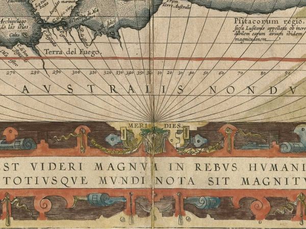 Antique World Map Grid VIII