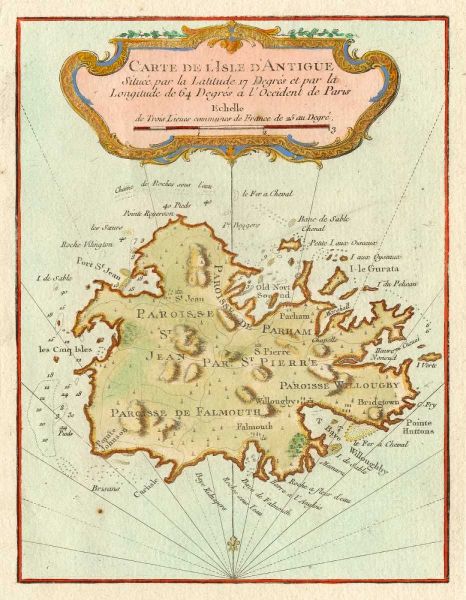 Petite Map of Island of Antigua