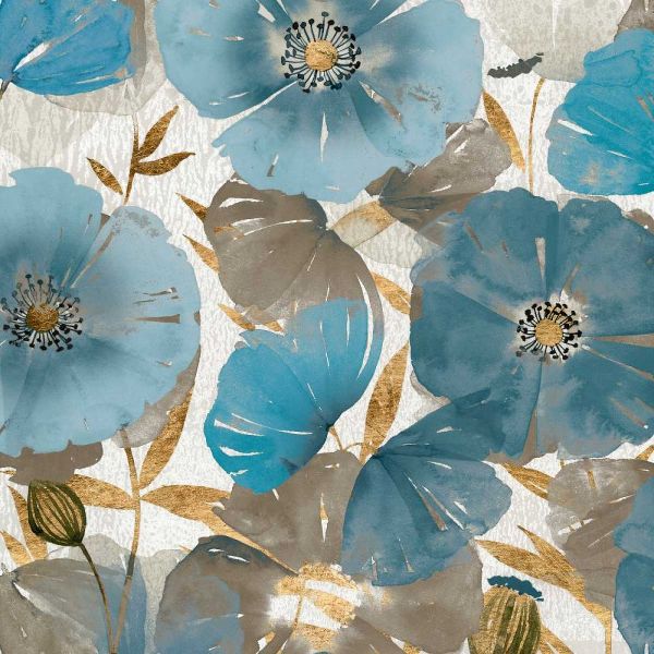 Blue and Gold Poppies II