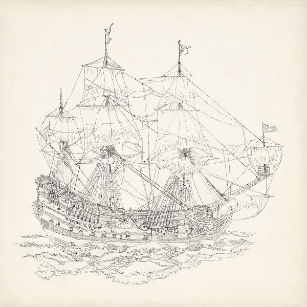 Antique Ship Sketch IX