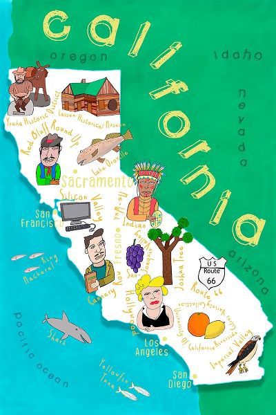 Illustrated State Maps California
