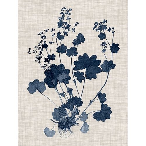 Navy and Linen Leaves II