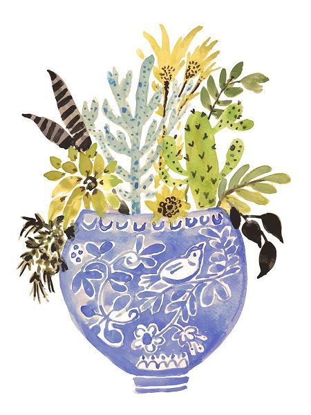 Fields, Karen 아티스트의 Painted Vase of Flowers I 작품