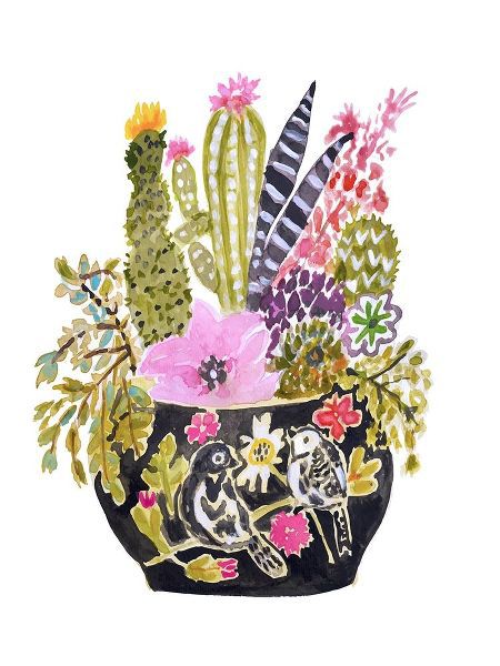 Fields, Karen 아티스트의 Painted Vase of Flowers III 작품