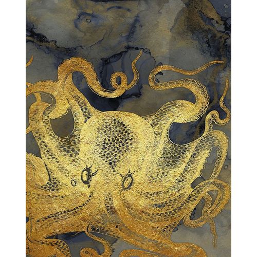 Zalewski, Christine 아티스트의 Octopus Ink Gold And Blue II 작품