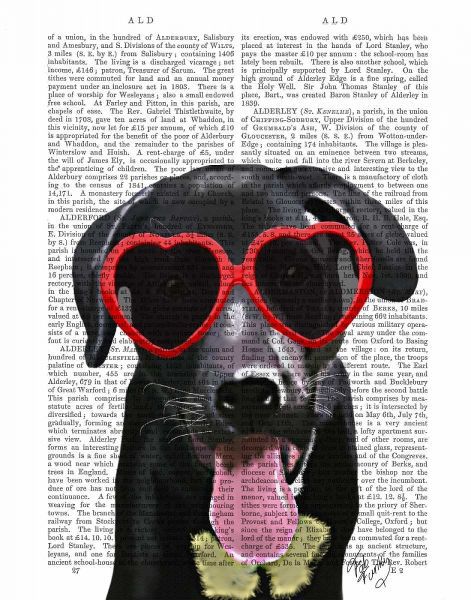 Black Labrador With Heart Sunglasses