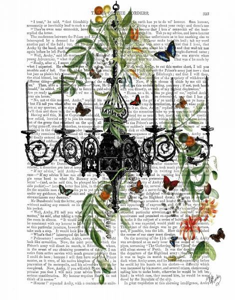 Chandelier With Vines and Butterflies