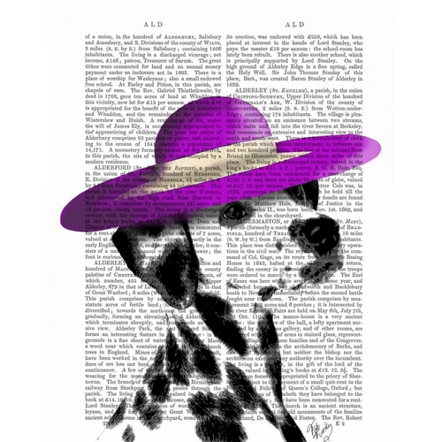 Dalmatian With Purple Wide Brimmed Hat