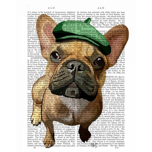 Brown French Bulldog with Green Hat
