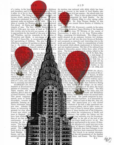 Chrysler Building and Red Hot Air Balloons