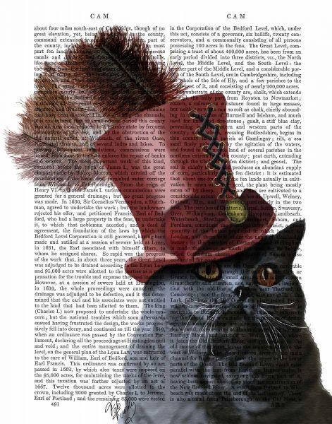 Grey Cat With Steampunk Top Hat