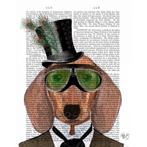 Dachshund Green Goggles Top Hat