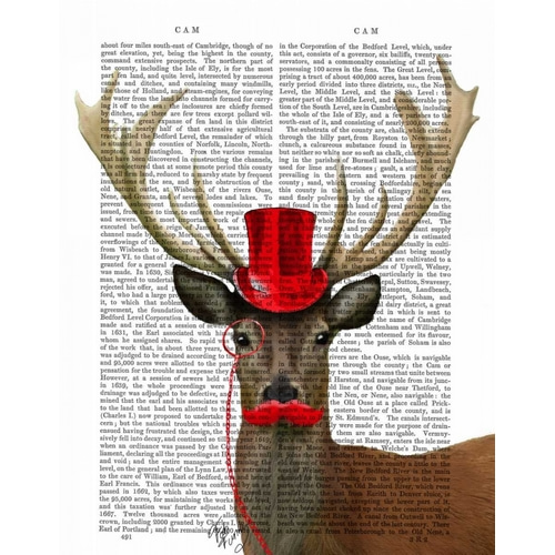 Deer with Red Top Hat and Moustache