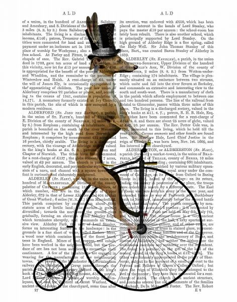 Greyhound on Black Penny Farthing Bike