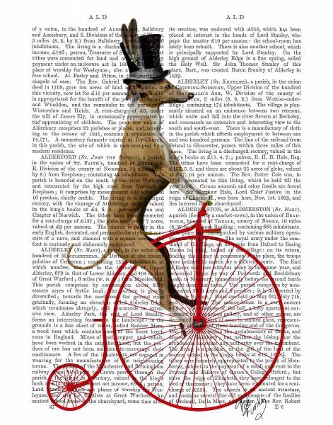 Greyhound on Red Penny Farthing Bike