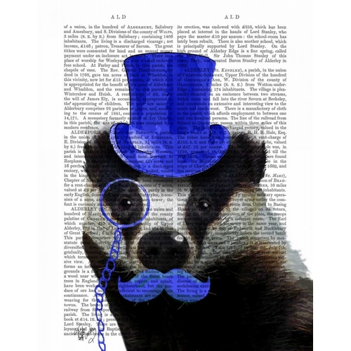 Badger with Blue Top Hat and Moustache