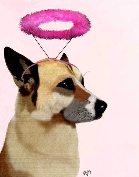 Dog with Pink Halo
