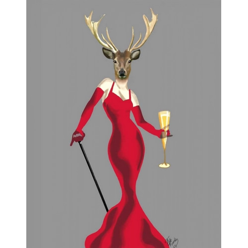Glamour Deer in Red