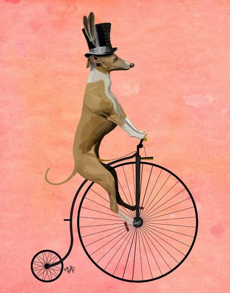 Greyhound on Black Penny Farthing