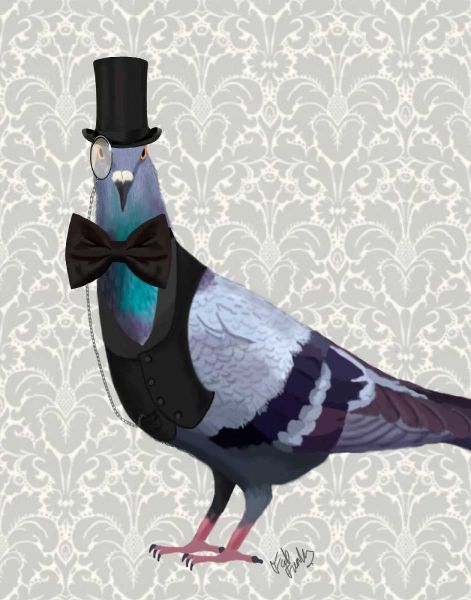 Pigeon in Waistcoat and Top Hat