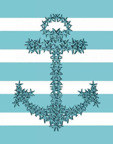 Starfish Anchor in Turquoise and White