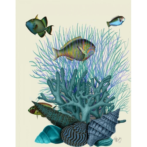 Fish Blue Shells and Corals