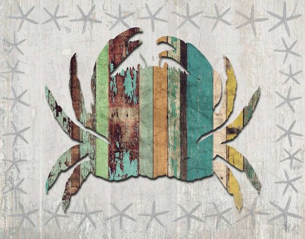 Distressed Wood Style Crab 1