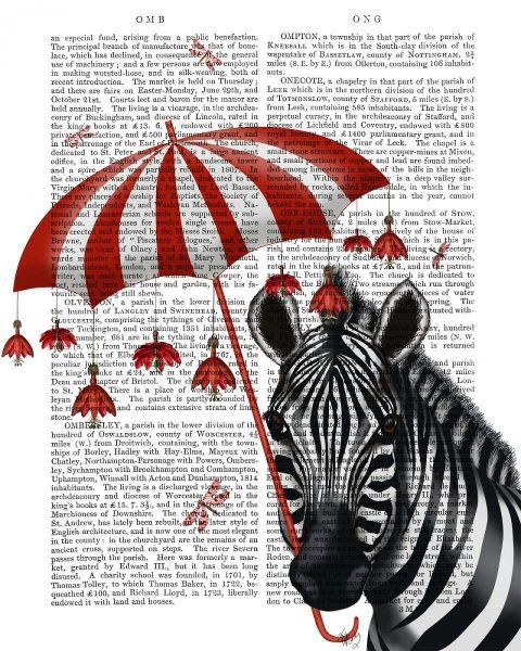 Zebra with Umbrella 1, Sideways